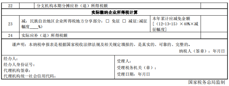 企业所得税申报表模板（2023所得税汇算清缴模板） 会计师考试知识 第3张